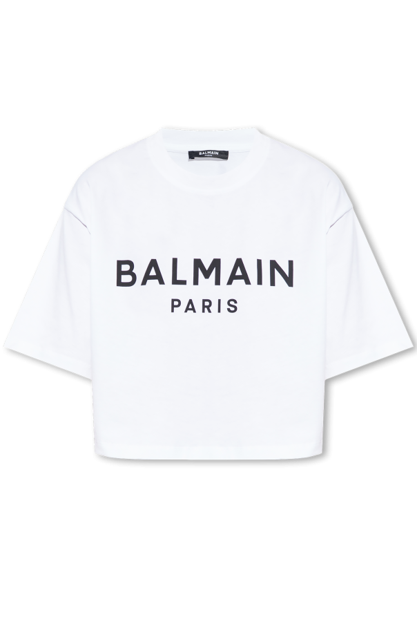 White Printed T Shirt Balmain Vitkac Gb